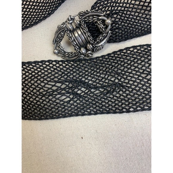 Vintage 80s Fahrenheit wide woven linen Belt main image 6